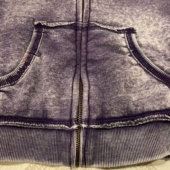 Butter Super Soft Girls Reversible Purple Emoji Sparkle Zip-up Sweatshirt - Picture 7 of 9